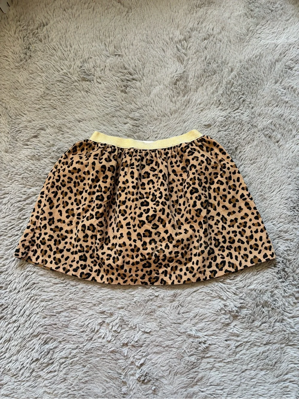 Carter's Girls Leopard Print Skater Skirt with Yellow gold Waistband size 10/12